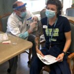 A person getting the covid vaccine