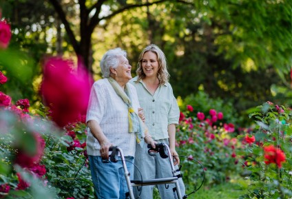 Senior woman in respite care at Village Point