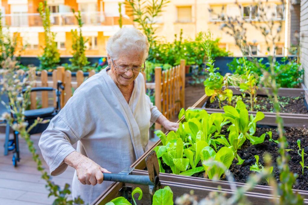 woman in garden