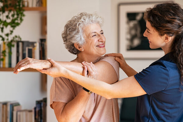 Older Adult Getting Physical Therapy Support