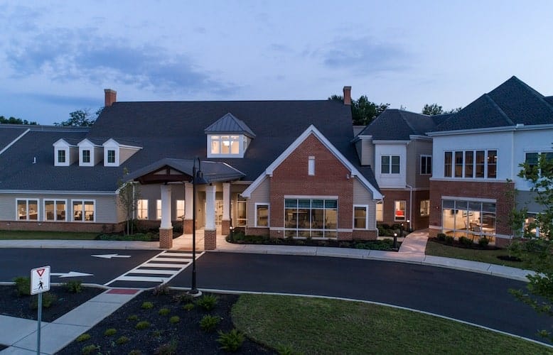 village point exterior drone shot